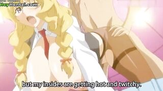 Horny busty girls threesome sex