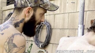 Inked hillbilly barebacks homo delinquent stepson