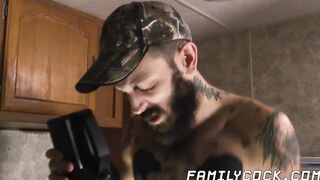 Redneck stepdad bare fucks his cute young stepson