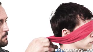 Deviant step daddy brought his hunk friend to fuck his step son
