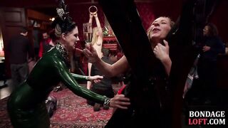 Female Domination spanking FETISH slave before anal into trio