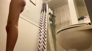 bimbos before and after shower.