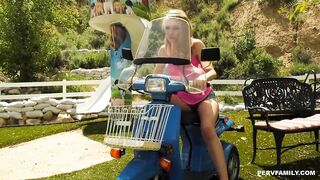 Daddy can I take this scooter to the mall?