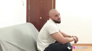 From trashy to fancy. Dark Haired Bombshell gets blasted by a