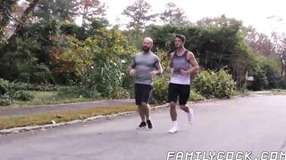 Hunky stepdad hammering twinks tight ass after workout