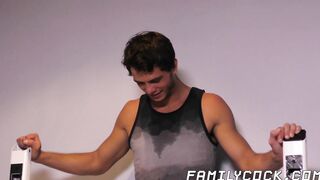 Hunky stepdad hammering twinks tight ass after workout