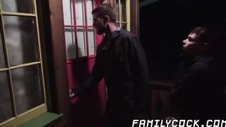 Young stepson enjoys hot chocolate and bareback fucking