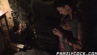 Young stepson enjoys hot chocolate and bareback fucking
