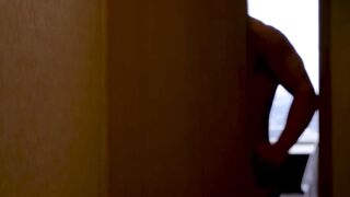Kinky blonde Jesse Bolton grabs my cock and starts sucking it for breakfast