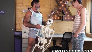 Meaty Lawson James gropes my huge dick while I ride his thick dick