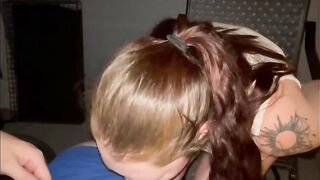 Risky Public Deepthroat and Face Fuck with Slutty Redhead Stepsister