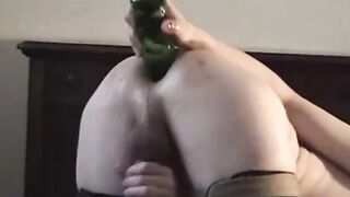 Big Cock Twink Fucks a Bottle and Cums Hard