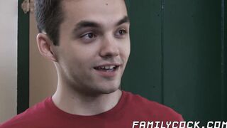 Heated 3way for horny teen and two daddies drilling him hard