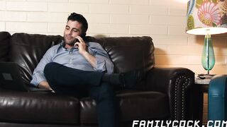 Deepthroating stepson bouncing on stepdaddys raw cock