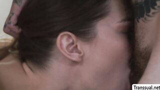 Naughty TS beauty Asia Belle gives husband blowjob