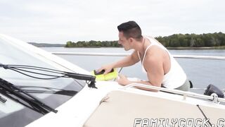 I splashed my cum on my stepson Jack Valors ass after helping me clean my boat