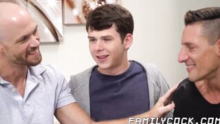 Bald stepuncle Jake Lawrence delights in both me and my stepdads cocks