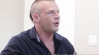 Well built stepdad brian Bonds spanks my ass until he gets horny enough to fuck my as