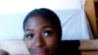Black Beauty with Big Natural Tits Pleases Her Man