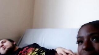 Black Beauty with Big Natural Tits Pleases Her Man