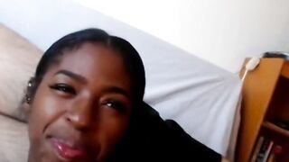 Black Beauty with Big Natural Tits Pleases Her Man