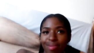 Black Beauty with Big Natural Tits Pleases Her Man