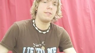 Interviewed young twink Chris Martinson masturbates and cums