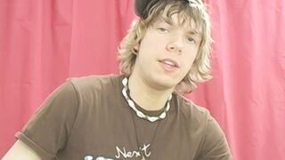 Interviewed young twink Chris Martinson masturbates and cums