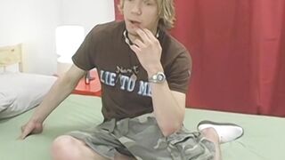 Interviewed young twink Chris Martinson masturbates and cums