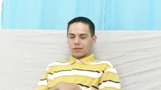 Petite Latino twink Cody Ethan wanks off after photoshoot