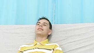Petite Latino twink Cody Ethan wanks off after photoshoot