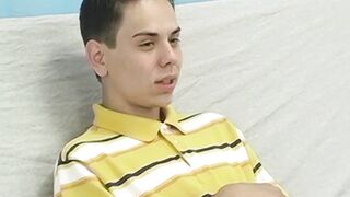 Petite Latino twink Cody Ethan wanks off after photoshoot