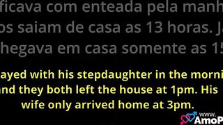 Scumbag Husband eating his own Stepdaughter - AmoPornoBR