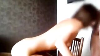 Fucked Over A Chair by a Horny Babe