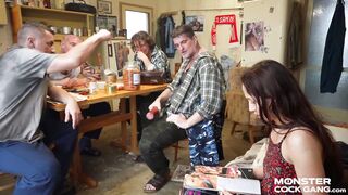 MONSTER COCK GANG e02: Petite Stepdaughter Shared with Mates