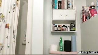 Stepdaughter takes care of her pussy (hidden)