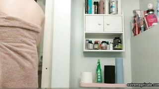 Stepdaughter takes care of her pussy (hidden)