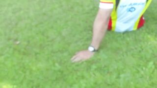 MONICA exhibited and fucked by voyeurs in a public park