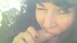 MONICA exhibited and fucked by voyeurs in a public park