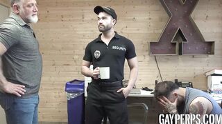 Perp Keith Foxxx devours the muscled officer and his hairy stepdads huge dicks