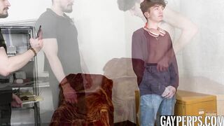 Hot guard Papi Marcos investigates rebellious Donovin Reces ass using his throbbing c