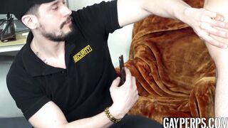 Hot guard Papi Marcos investigates rebellious Donovin Reces ass using his throbbing c