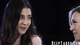 Petite teen Natalie Brooks and MILF Dee Williams share the same dick