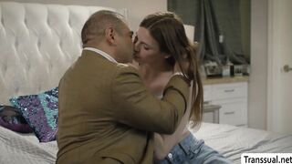 Beautiful TS stepdaughter analed by fat stepdaddy