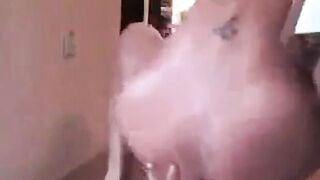 Big Tits Riding Huge Dildo on Webcam