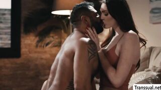 Ladyboy stepdaughter bareback fucks her stepdaddy