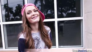 Cute rollerblade chick Monica is fucked