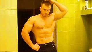 Muscular Russian Hunk Strips and Plays