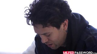 Cougar slut India Summers bald pussy gets stuffed by a rock hard penis