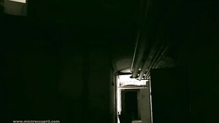Domina Girlfriend April - sub exercise into the prisonyard